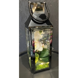 LAMPION latarenka ze storczykami i lampkami LED